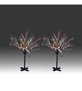 2x 150cm 360L twinkle burning LED tree light with golden plum blossoms and hanging ornament set