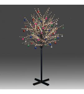 Beautiful 250cm 800L steady burning LED tree light with golden plum blossoms and hanging ornament set